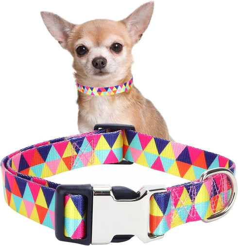 Cute Dog Collar for XS Small Medium Large Dogs, Soft Nylon Pet Collar,3D Print Multicolor Patterns collars Adjustable for dogs Girl Boy Puppy Walk...