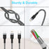 100W USB C Multi Fast Charging Cable, 6FT 6A USB C/A to Multi Charging Cable, 5 in 1 Braided Multi Charging Cable with Type C/Lightning/Micro USB ...