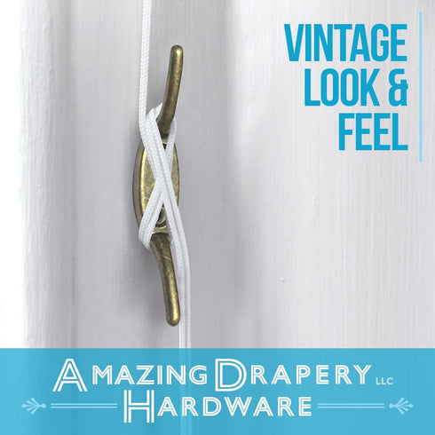Amazing Drapery Hardware Blind Cord Cleats - 5 PCS 2 ½” | Antique Brass Cast Metal Blind Cord Winder Curtain Hooks for Wall, Blinds Accessories & ...
