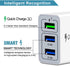 Fast Wall Charger QC 3.0 USB Quick Charge 3 Ports Tablet iPad Phone Charger Adapter Travel Plug Compatible iPhone X/Xs/XS Max/XR/8/8+/7P/7/6/5 Sam...