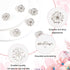 FINGERINSPIRE 6PCS 26.5MM Flower Brass Rhinestone Shank Buttons Crystal Silver Color Sew On Buttons with 1-Hole and Flat Back, Fashion Claw Rhines...