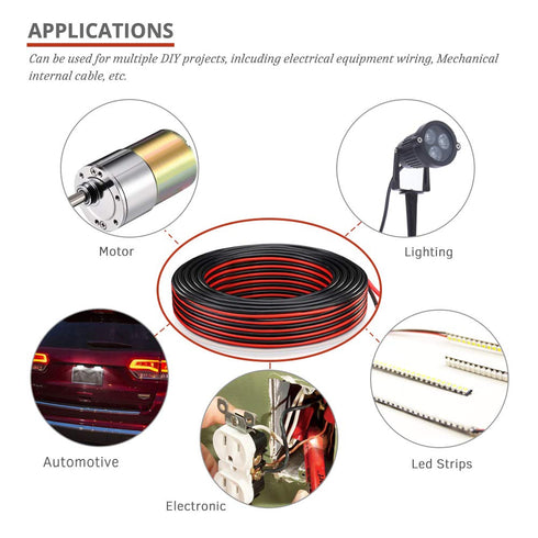 Brightfour 20 Gauge Wire 70ft, 20 AWG Electrical Wire, Red Black 2 Conductors OFC Hookup Wire for Automotive and Boat Wiring, Stranded Tinned Copp...