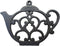 Teapot Cast Iron Trivet for Hot Pots & Kitchen & Dining Table, Gift for Home, Metal Wall Art & Home Decor, 2 or More for Set, Black, 8 by 6.1 Inch...