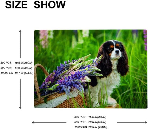 Dog in The Park Jigsaw Puzzles 500 Pieces Puzzles for Adults - Cavalier King Charles Spaniel Dog Puzzle -Animal Puzzles, Unique Difficult and Chal...