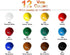 Acrylic Paint Set,Canvas Painting Kit with 12 Colors Artist Quality, 3 Art Brushes & 1 Palette for Adults Beginners,Craft Paint Tubes for Canvas W...