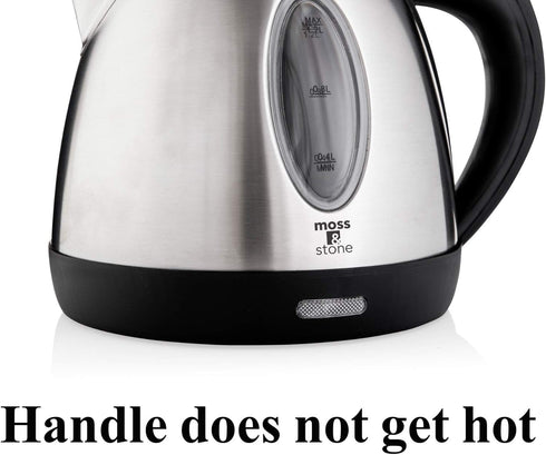 Moss & Stone 1.2L Stainless Steel Small Electric Kettle, Cordless 1500w Fast Boiling Pot, Portable Hot Water Electric Tea Kettle With Boil Dry Pro...