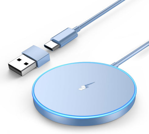 Magnetic Wireless Charger Fast Apple Mag-Safe Charger for iPhone 15 Pro Max/15 Pro/15/15 Plus/14/13/12 Series AirPods 3/2/Pro/Pro 2 LED Magnet Cha...