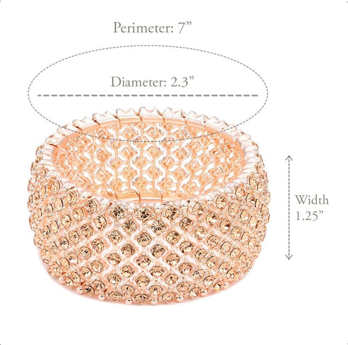 Lavencious Tennis Rhinestone Stretch Bridal Bracelets Evening Party Jewelry For Women Stretch Bracelets...