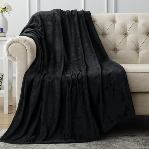 Utopia Bedding Fleece Blanket Throw Size Black 300 GSM Luxury Anti-Static Fuzzy Soft Microfiber Blanket for Couch, Sofa and Bed (60x50 Inch)...
