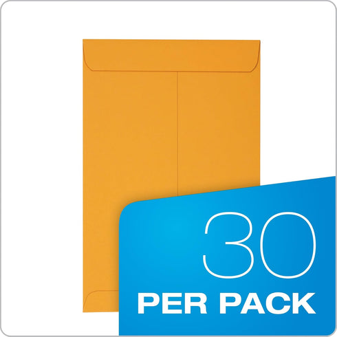 Columbian 6 x 9 Catalog Envelopes with Self Seal Closure, 28 lb Brown Kraft, for Mailing Small Paper, Photos & Greeting Cards, 30 Per Pack (COLO40...