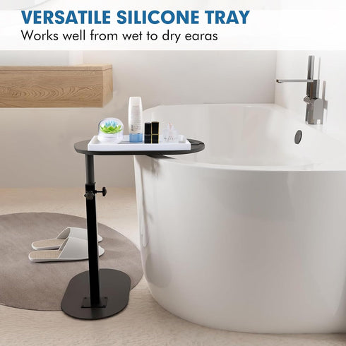 Bloss Counter Tray Set for Bathroom/Kitchen - 11.8" Silicone Tray for Kitchen Countertop, Soap and Sponge Holder, Bathroom Vanity Traty for Perfum...