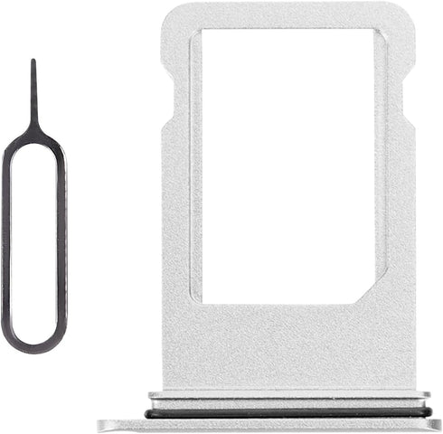 for iPhone 8 Plus Silver SIM Card Slot Replacement Single SIM Version 8Plus Single Card Tray Holder Adapter with Waterproof Rubber Ring Card Remov...
