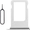 for iPhone 8 Plus Silver SIM Card Slot Replacement Single SIM Version 8Plus Single Card Tray Holder Adapter with Waterproof Rubber Ring Card Remov...