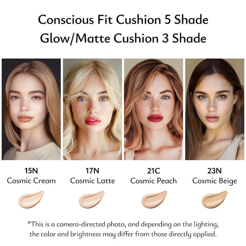 MOONSHOT KOREA Conscious Fit Cushion Foundation Medium Coverage, Long-Lasting & Buildable Foundation For A Smooth, Satin Finish, Vegan & Cruelty-F...