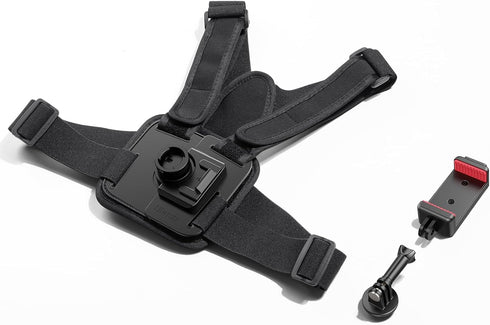 ULANZI CM028 Adjustable Chest Mount Harness w Vertical/Horizontal Switching for GoPro DJI Insta360 Action Cameras - Phone POV Chest Strap Mount Ha...