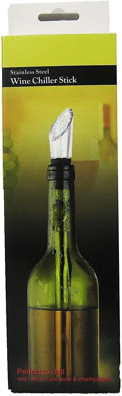 Keep your WINE COLD! 3-in-1 Wine Chiller Stick - Stainless Steel Wine Bottle Cooler - Freezer Stick - with Aerator and Pourer Decanter - for Red a...