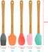 Silicone Spatula, 5 Pack Mini Spatulas Scrapers with Bamboo Handle for Cooking Baking Nonstick Cookware Kitchen Utensils High Heat Resistant BPA F...