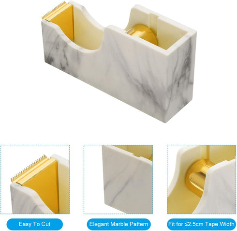 PATIKIL Tape Dispenser, Tape Dispenser Desk Cute Tape Desk Dispenser Holder Weighted Transparent Acrylic Weighted Marble Pattern Heavy for Tape Of...