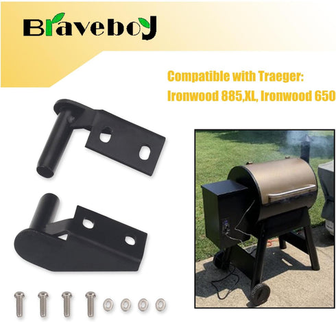 Grills Side Door Stop Arc & Grills Lid Hinge Kit Compatible with Traeger Grills, Traeger Pellet Grills, Include One Left Side And One Right Side H...