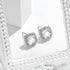 Cubic Zirconia Earrings and Necklace Set for Women 14K White Gold Plated Square Jewelry Set for Women Silver Pendant Necklace Hypoallergenic Stud ...