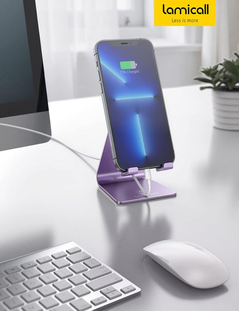 Lamicall Adjustable Phone Stand, Cell Phone Holder Desk, Compatible with Phone 13 12 Mini 11 Pro Xs Max XR X 8 7 6 Plus SE, Smartphones Dock, Offi...