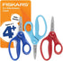 Fiskars 5" Pointed-Tip Scissors for Kids 4-7 (3-Pack) - Scissors for School or Crafting - Back to School Supplies - Red, Blue, Turquoise...