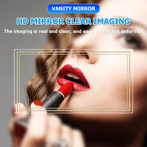 Car Sun Visor Mirror, Stainless Steel Seatback Makeup Mirror, Auto Self-Adhesive Cosmetic Mirrors, Travel Vanity Rearview Mirror, Universal for Ve...