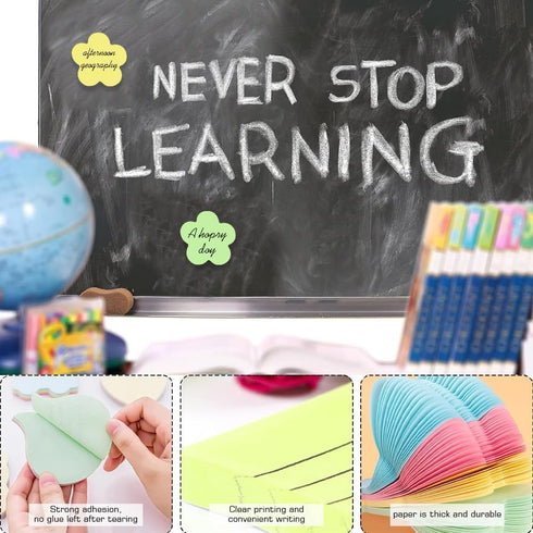 Sticky Notes, 800 Sheets 3 x 3 Inch Plum Blossom Shape Self-Sticky Note Pads Bright Colorful Creative Sticky Pad for Reminders Office School and H...