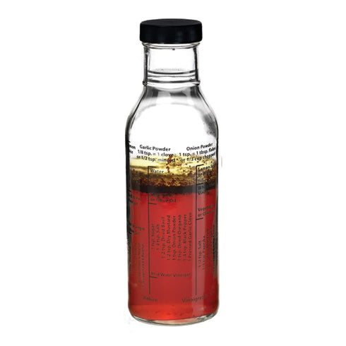 Kolder Salad Dressing Mixer Bottle with 8 Classic Recipes, Glass, 13-Ounce Capacity...