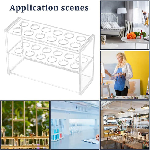 OLYCRAFT 1.8x5.5x3.5 Inch Clear Acrylic Test Tube Rack 12 Sockets Test Tube Display Stands Acrylic Centrifuge Tube Rack Transparent Test Tube Hold...
