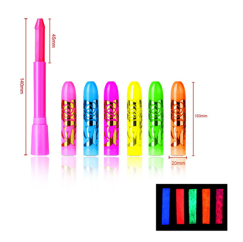 Glow in The Black Light Face Paint Crayons Kit, UV Black Light Makeup Neon Face and Body Paint Sticks Markers for Mardi Gras Halloween Masquerades...