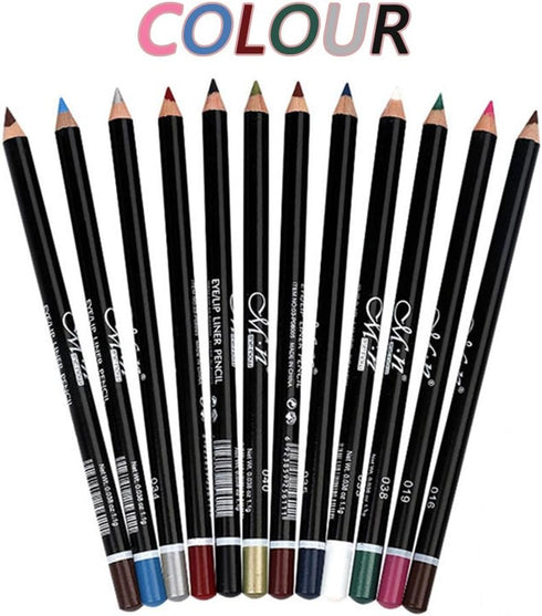 12Pcs Lot Set 12 Colors Eyeliner Pencil Waterproof Eyebrow Pencil Cosmetics with a Pencil Sharpener...