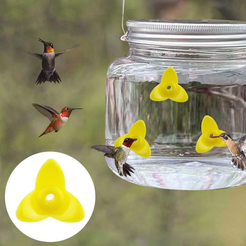 12PCS Three Leaf Hummingbird Bird Feeder Hummingbird Feeders Replacement Flowers, Feeding Ports Replacement Bird Feeder Replacement Parts for Humm...