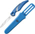CUDA 3" Net Knife Saltwater & Freshwater Serrated Edge Titanium Bonded Stainless Steel Blade Knife with Non-Slip Scale Pattern Grip | Sheath Inclu...