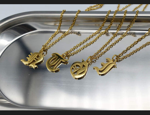 Women's Old English Initial Necklace 18K Gold Plated Stainless Steel Letter Pendant Gift...