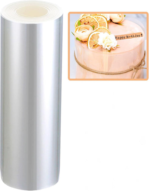 Acetate Cake Collar 8 x 394inch Transparent Cake Rolls, Clear Acetate Sheets Mousse Chocolate Collar Acetate Roll for Baking Surrounding Edge Deco...