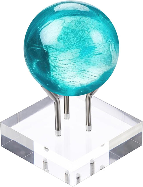 Hipiwe Acrylic Display Stand, Three Metal Peg Display Easel Stand for Fossils Crystal Minerals Rocks and Geodes, Medium,Silver...