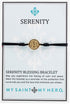 My Saint My Hero Serenity Blessing Bracelet - Gold-Plated Medal on Black Cord...