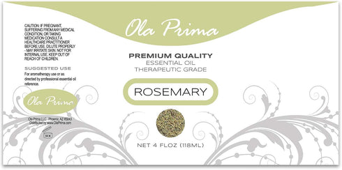 Ola Prima Oils 4oz - Rosemary Essential Oil - 4 Fluid Ounces - Aromatherapy Oil - Therapeutic Grade Rosemary Oil...