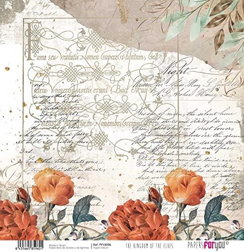 Papers For You - Vellum Scrapbooking Paper Kit | "The Kingdom of the Elves" Collection | Includes 6 Single Sided Vegetable Papers with Different D...