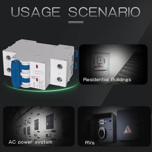 Miniature Circuit Breaker 1000V dc Circuit Breaker 2 Pole 63Amp Smart Circuit Breaker,DC Disconnect Switch DIN Rail Mount for Marine Power Systems...
