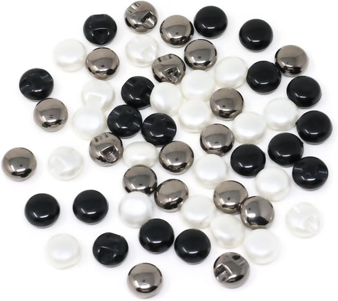 Honbay 60PCS Dainty Pearl Buttons Round Buttons Plastic Resin Sewing Buttons Decorative Buttons for Wedding Dress, Skirts, Gloves, Sweaters, Shirt...