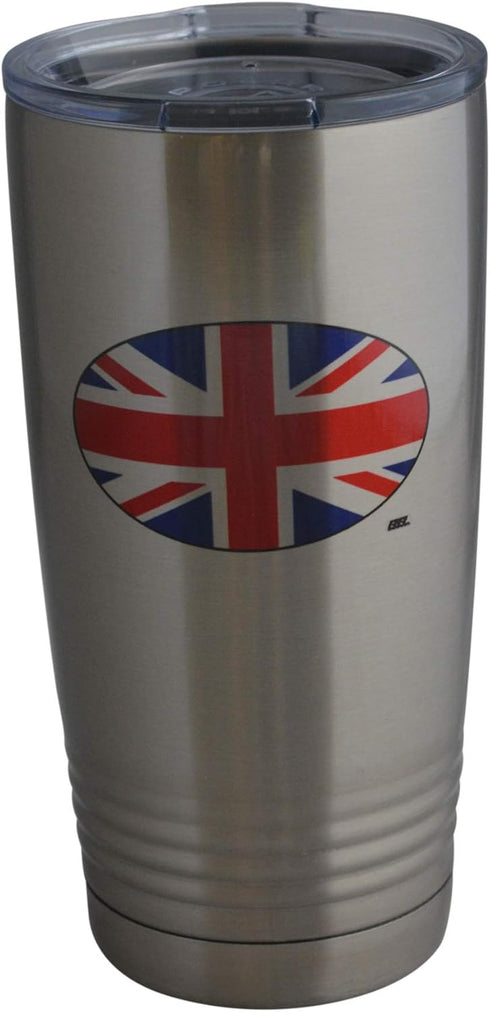 Rogue River Tactical UK United Kingdom Flag 20 Oz.Stainless Steel Travel Tumbler Mug Cup w/Lid Vacuum Insulated Hot or Cold...