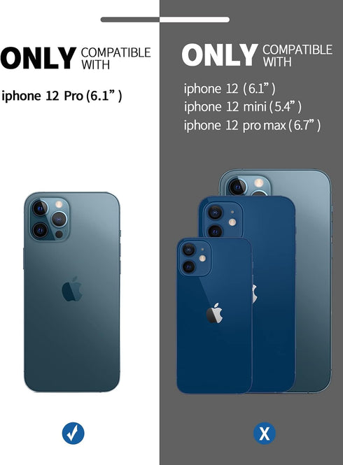 Unitedtime for iPhone 12 Pro Case Waterproof with Built-in Screen Protector Full Body Rugged Hard Silicone, Military Grade Shockproof Dustproof Pr...