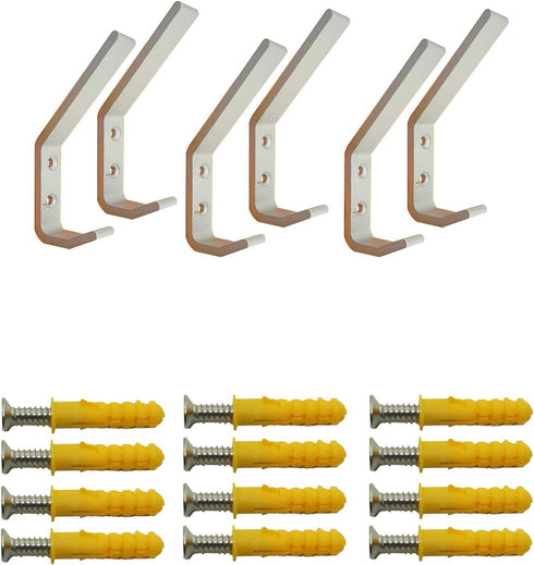 EBaokuup 6 Set Helmet Holder - Wall Mounted Motorbike Helmet Storage Rack with Mounting Screws (6 Hooks + 12 Screws)...