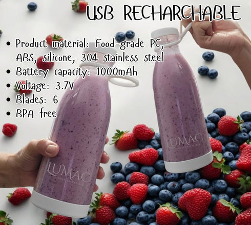 Portable Blender for Smoothies - Licuadora Portatil - 14oz Mini Blender for Shakes and Smoothies - Personal Blender for Shakes and Smoothies - USB...