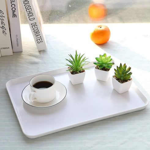 Nubry Mini Fake Succulent Plants Artificial Plastic Succulents Potted Faux Assorted Plants for Home Office Table Decoration, Set of 6 (White Plast...