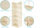 MAX Houser 5 Shelf Hanging Closet Organizer, Space Saver, Cloth Hanging Shelves with 4 Side Pockets, Foldable, Beige...
