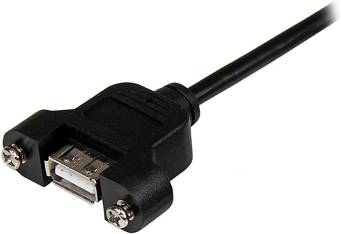 StarTech.com 3 ft Panel Mount USB Cable A to A F/M - Panel Mount USB Extension USB A-Female to A-Male Adapter Cable 3ft - USB-A (F) Port (USBPNLAF...