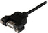 StarTech.com 3 ft Panel Mount USB Cable A to A F/M - Panel Mount USB Extension USB A-Female to A-Male Adapter Cable 3ft - USB-A (F) Port (USBPNLAF...
